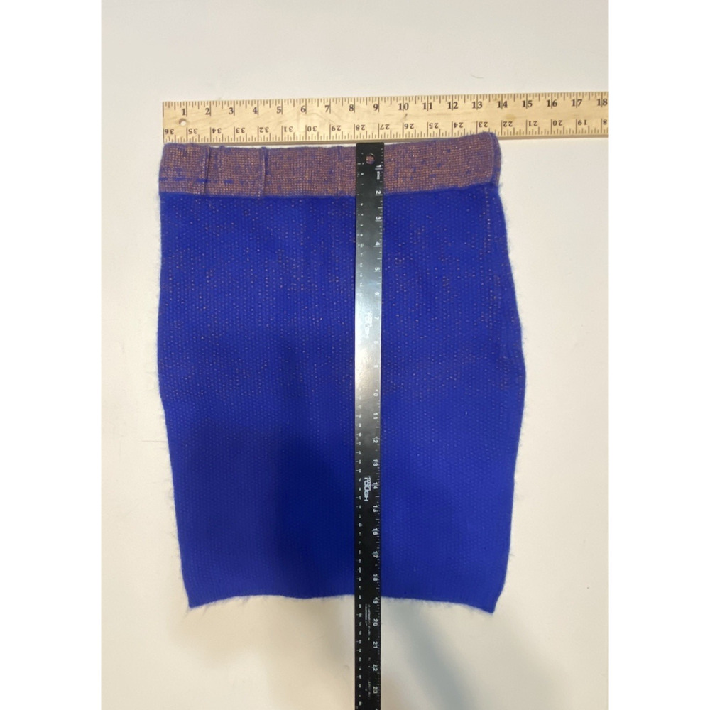 Eleven Paris Skirt Womens Size 4 Blue Angora Pull On Stretch Pencil Bodycon - Picture 7 of 8